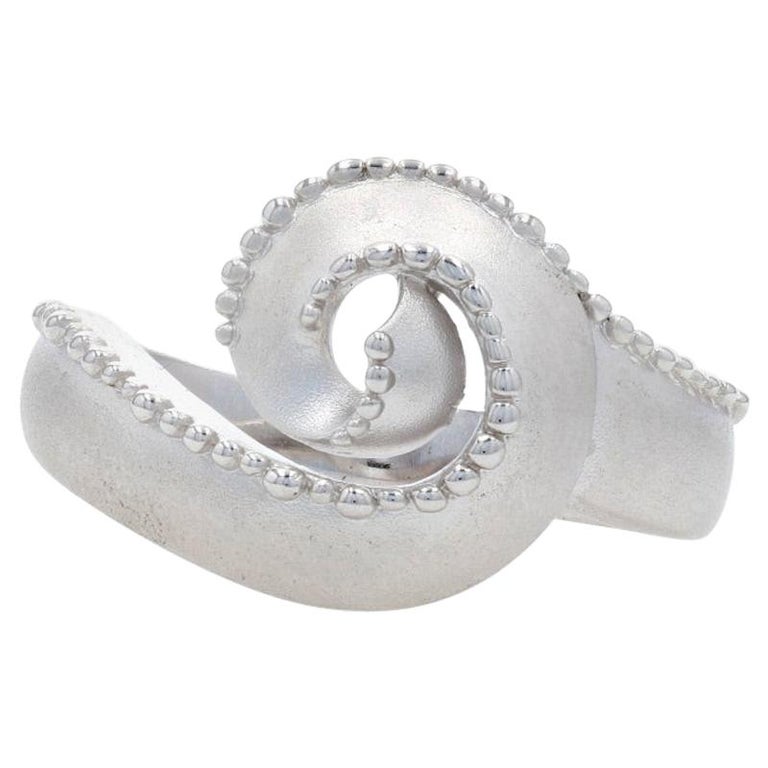 Customizable New Bastian Inverun Swirl Ring, Brushed Sterling Silver  Statement For Sale at 1stDibs
