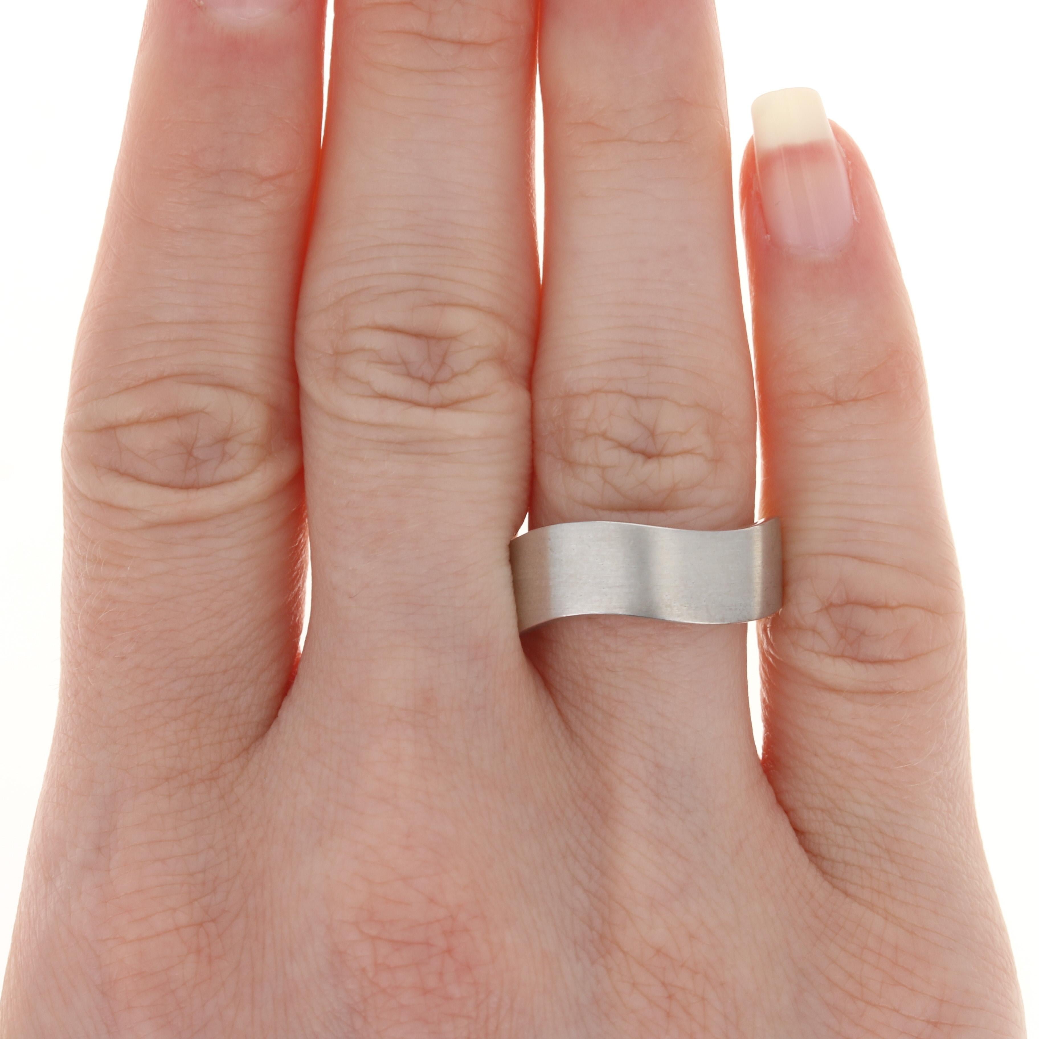 For Sale:  New Bastian Inverun Wave Band Ring, Sterling Silver 2