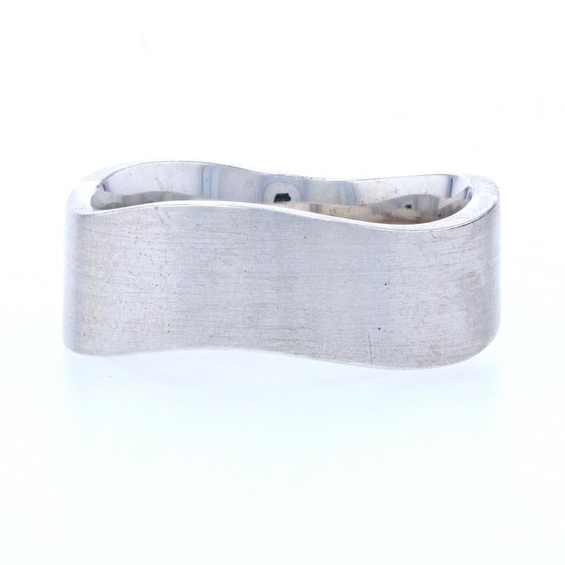 For Sale:  New Bastian Inverun Wave Band Ring, Sterling Silver 3