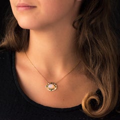Baume Opal Emerald Diamond 18 Karat Yellow Gold Necklace