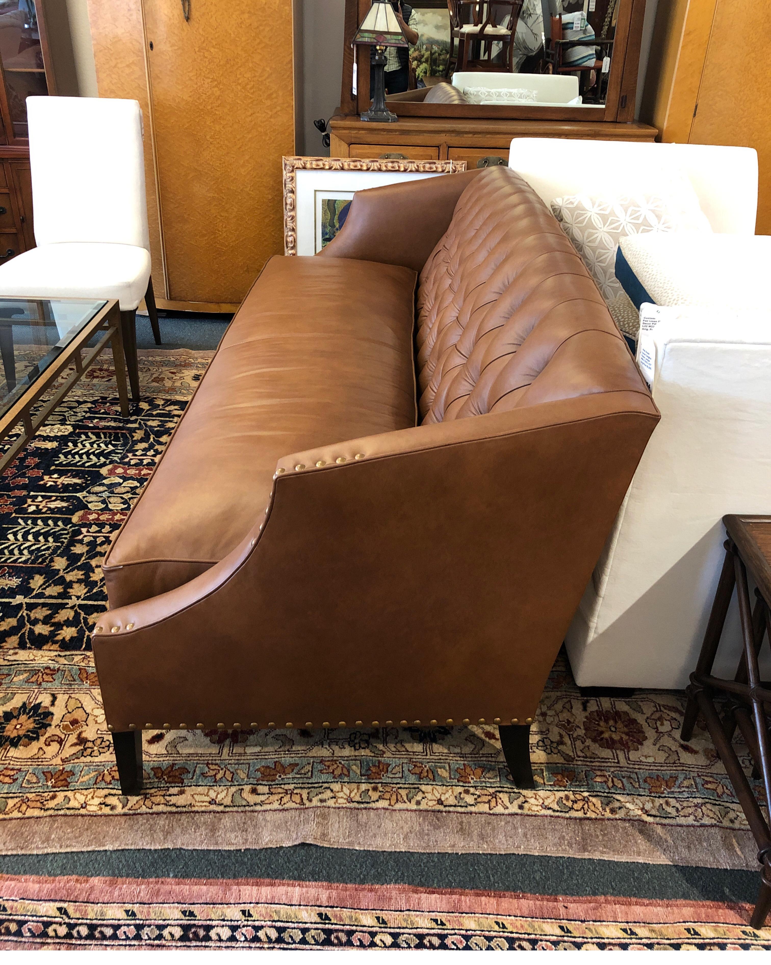New Becki Leather Sofa from Leathercraft In Good Condition For Sale In San Francisco, CA