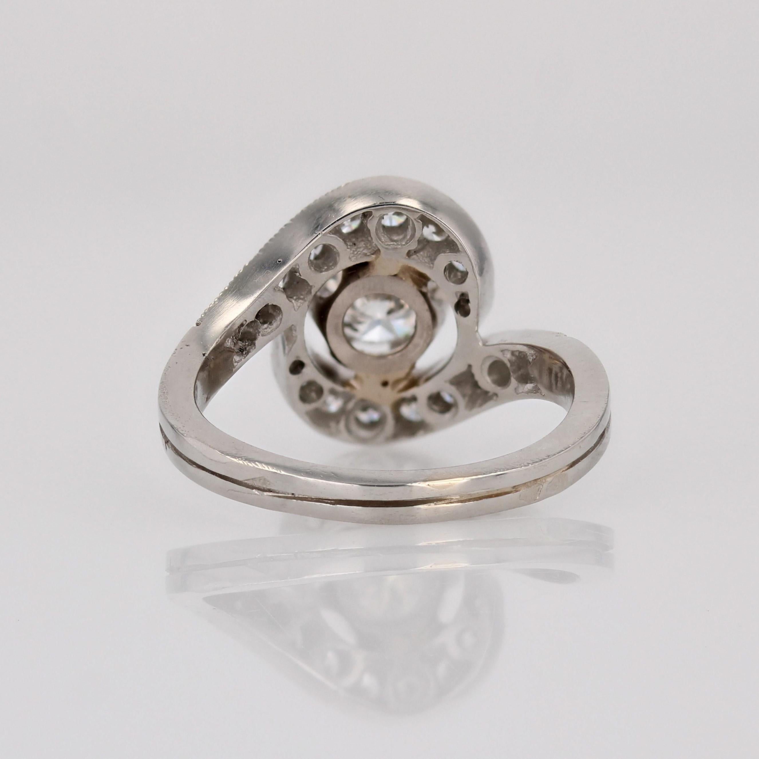 New Belle Epoque Spirit Diamonds 18 Karat White Gold Platinum Swirl Ring For Sale 8