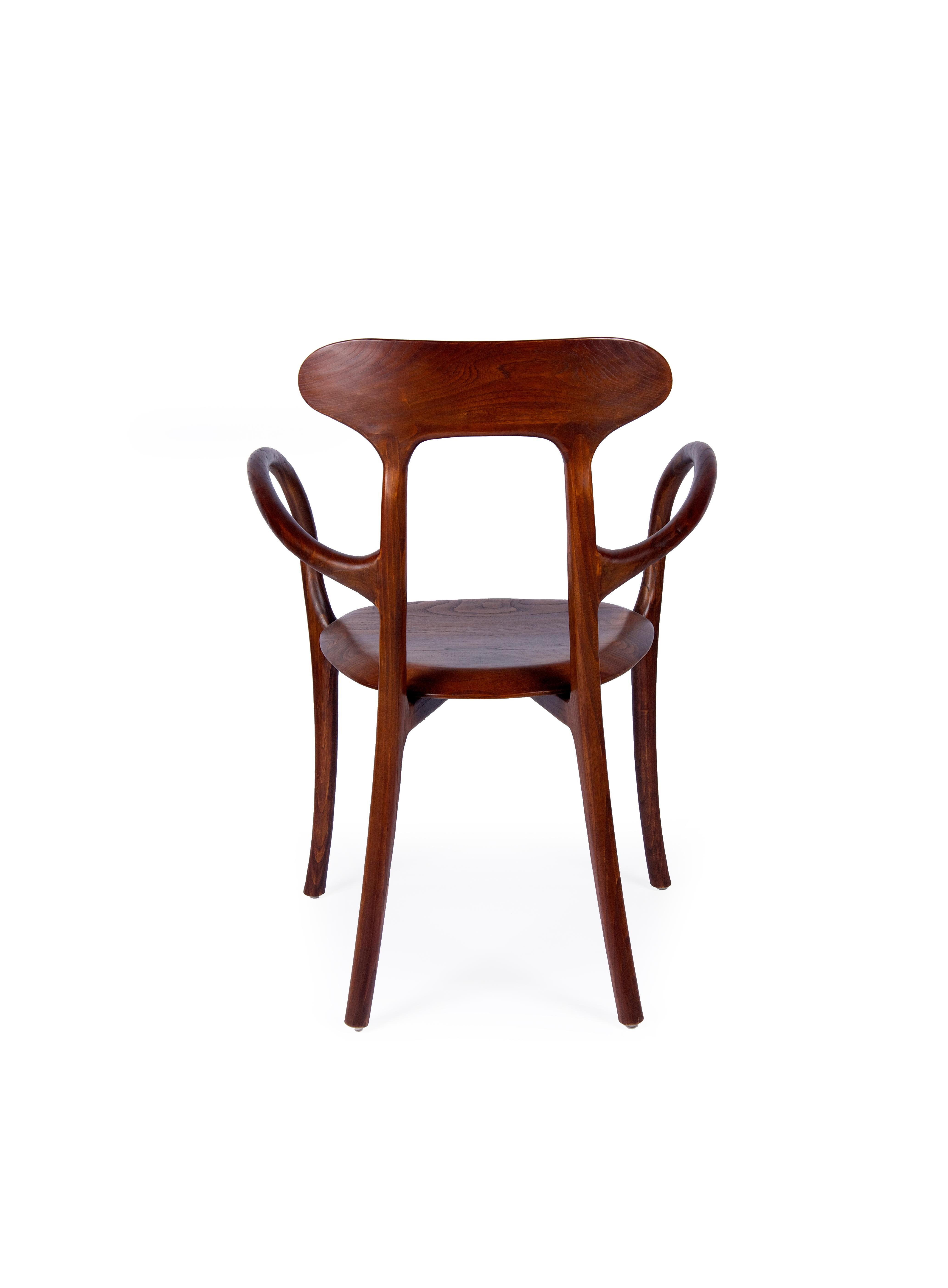 Spanish New Bentwood Armchair with Wood Seat and Back