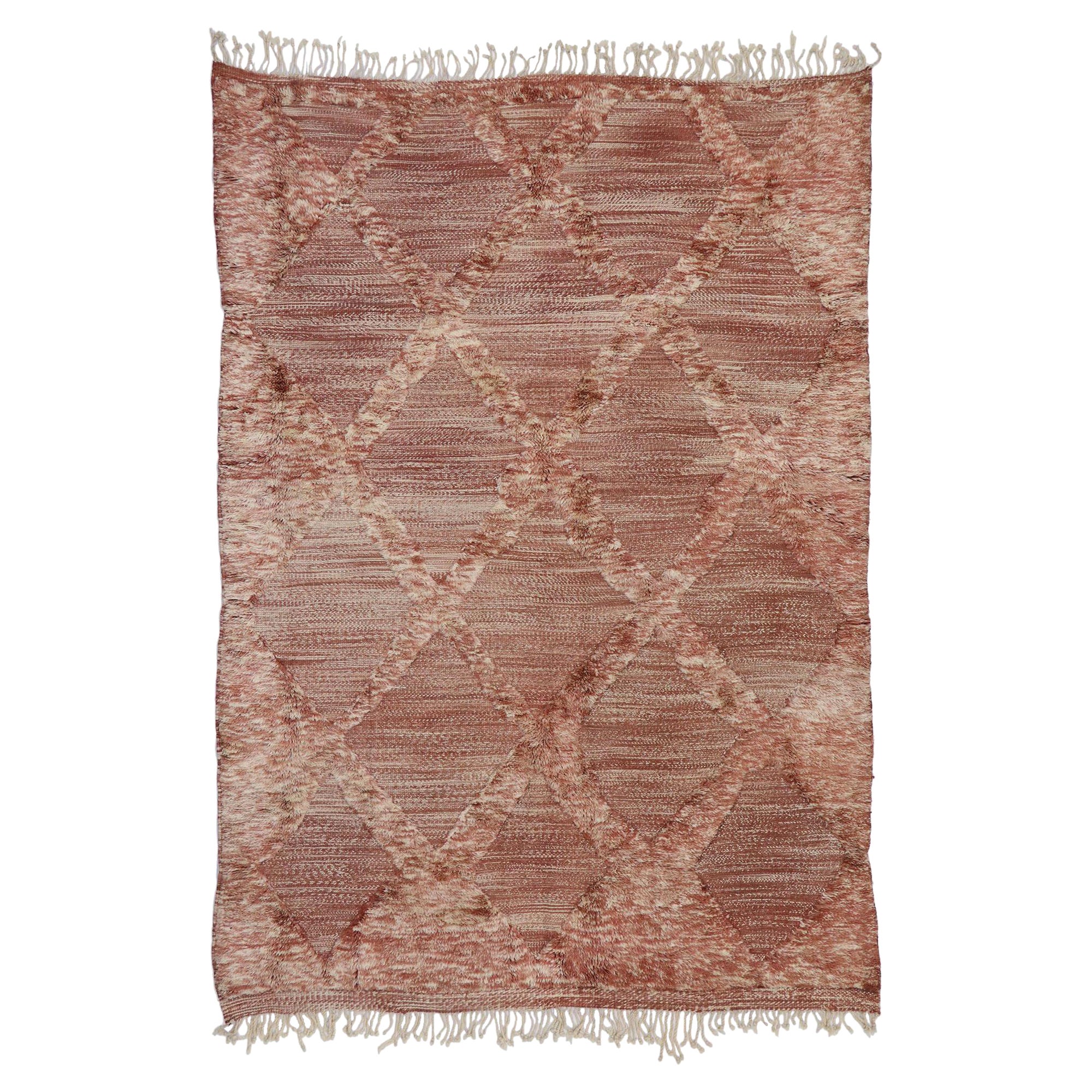 New Berber Beni Mrirt Tapis marocain haut et bas, 07'01 x 09'10