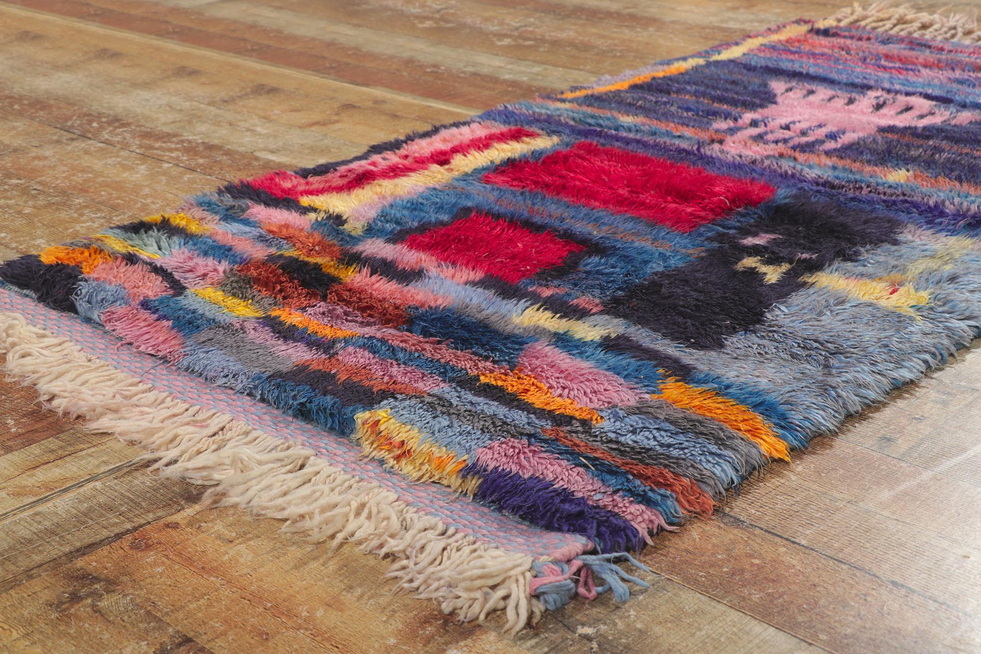 Wool Contemporary Colorful Beni Ourain Moroccan Rug by Berber Tribes of Morocco For Sale