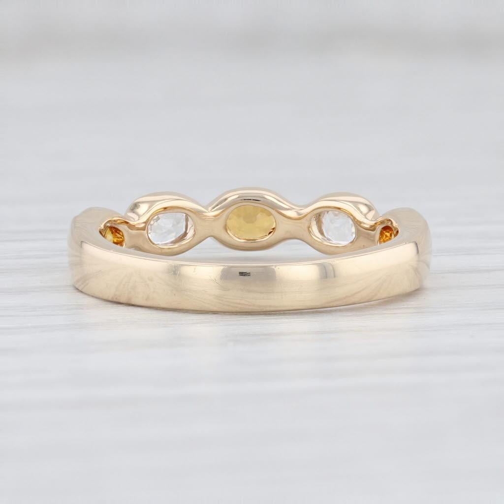 Neu Beverley K 1.1ctw Weiß Orange Saphir Stapelbarer Ring 14k Gold Größe 6,5 Damen im Angebot