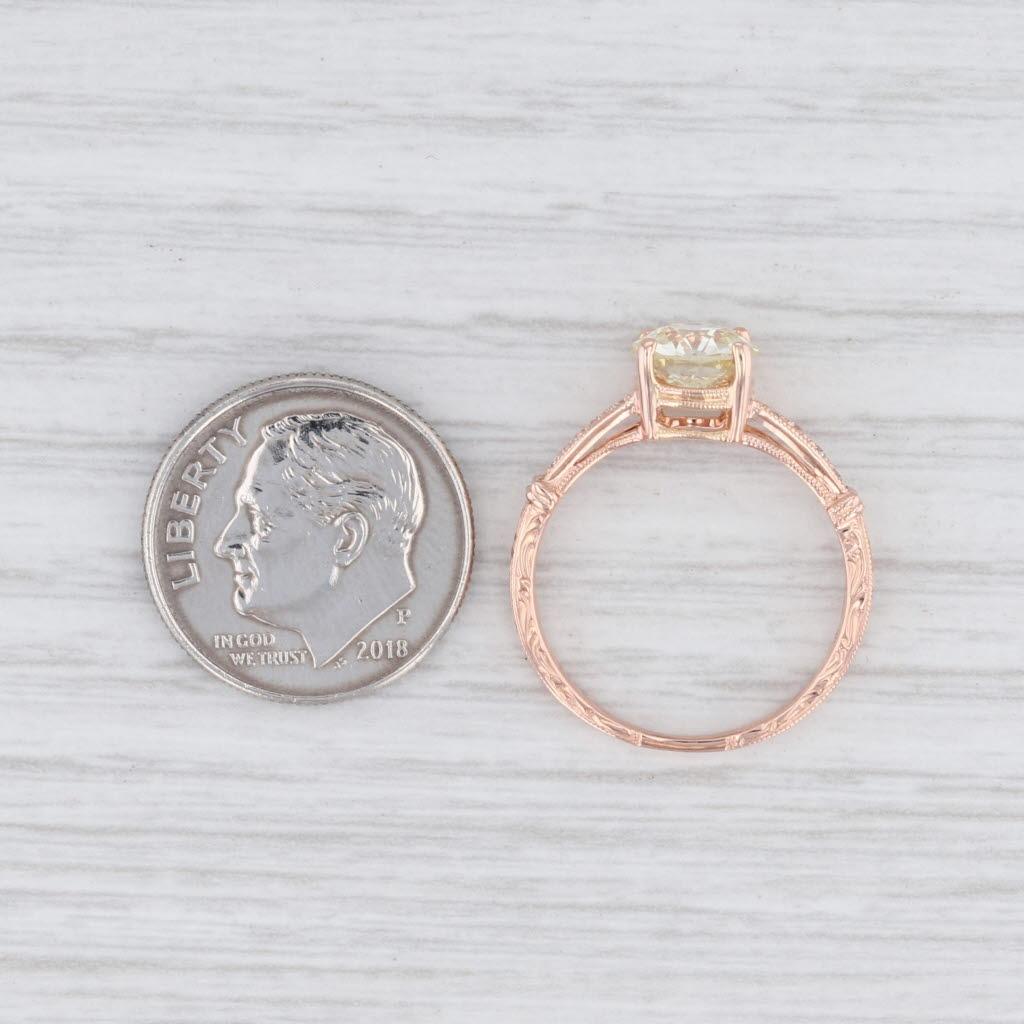 Beverley K, bague de fiançailles solitaire ronde en or rose 14 carats avec diamants 1,29 carat en vente 2