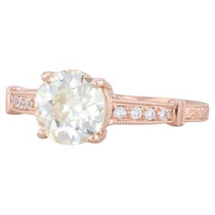 New Beverley K 1.29ctw Diamond Engagement Ring 14k Rose Gold Round Solitaire