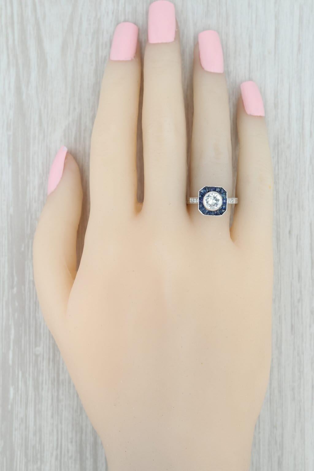New Beverley K 1.71ctw Sapphire Halo Engagement Ring 14k Gold Size 6.75 Diamonds 3