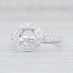 Beverley K, bague de fiançailles halo de diamants semi-montée, en or 14 carats, taille 6,75