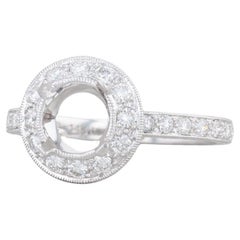 Used New Beverley K Diamond Semi Mount Halo Engagement Ring 14k Gold Size 6.75