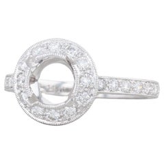 Neu Beverley K Diamant Semi Mount Halo Verlobungsring 14k Gold Größe 6,75