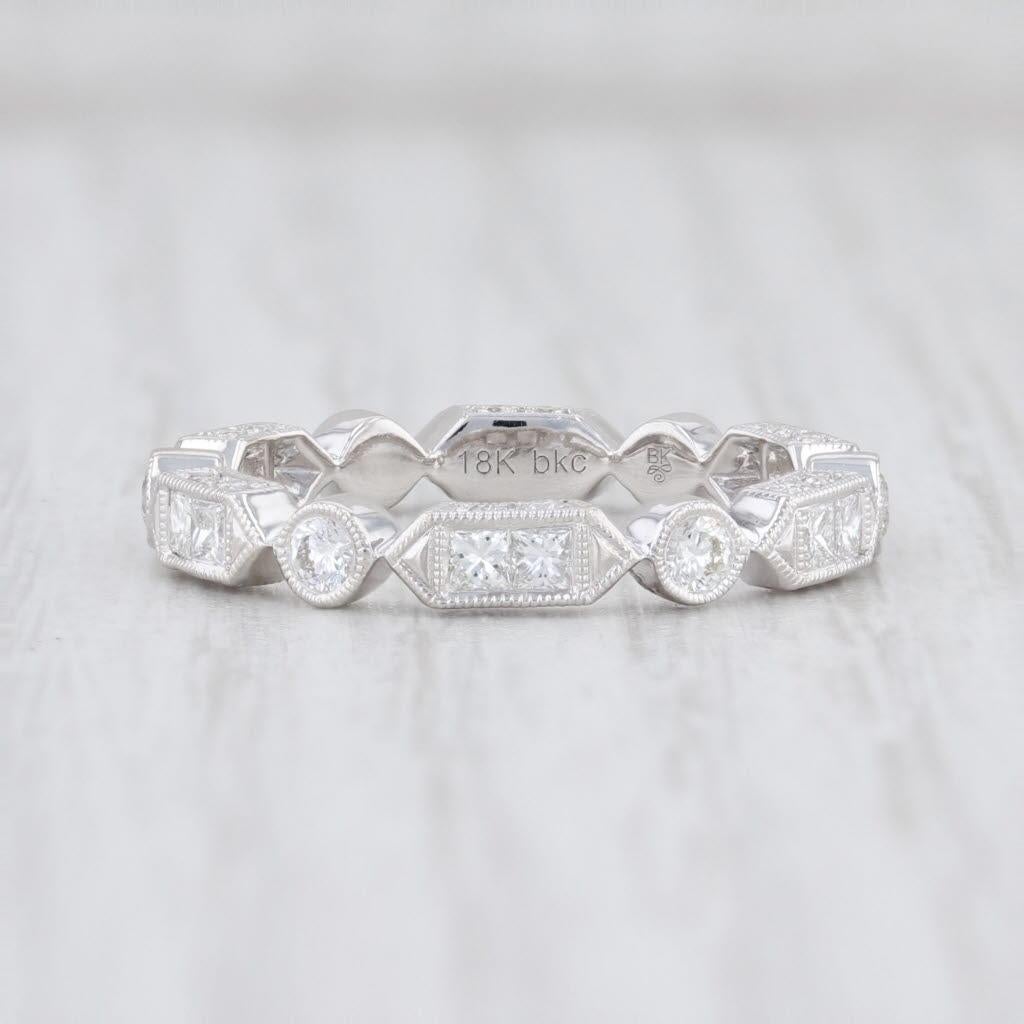 Women's New Beverley K Diamond Stacking Ring 18k Gold Size 6.5 Eternity Wedding Band For Sale
