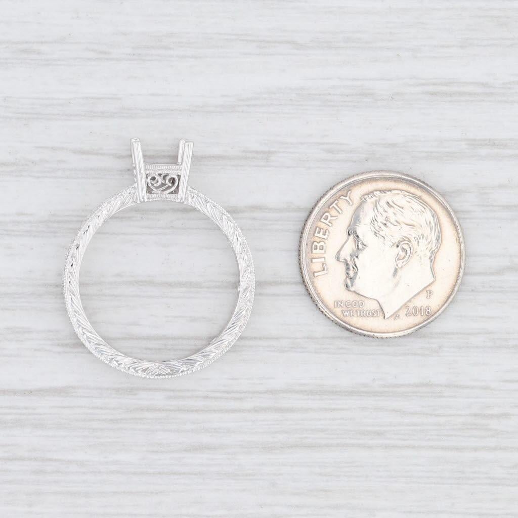 New Beverley K Round Semi Mount Eternity Ring 18k White Gold Size 6.5 Diamonds For Sale 2