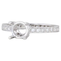 Used New Beverley K Round Semi Mount Eternity Ring 18k White Gold Size 6.5 Diamonds