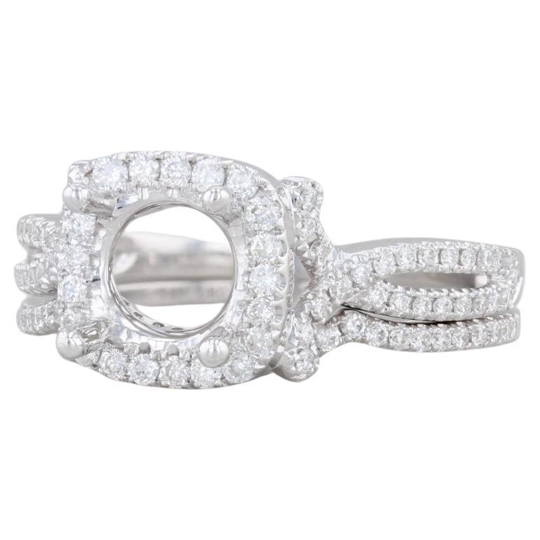 New Beverley K Semi Mount Engagement Ring Wedding Band Set 14k Gold Size 6.75 For Sale