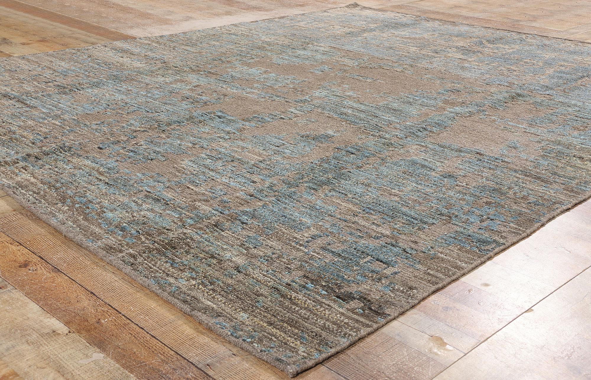 New Biophilic Contemporary Abstract Soumak Textured Carpet (21. Jahrhundert und zeitgenössisch) im Angebot