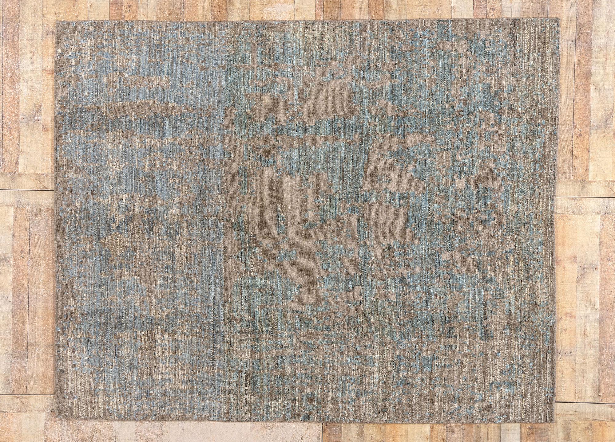 New Biophilic Contemporary Abstract Soumak Textured Carpet im Angebot 1