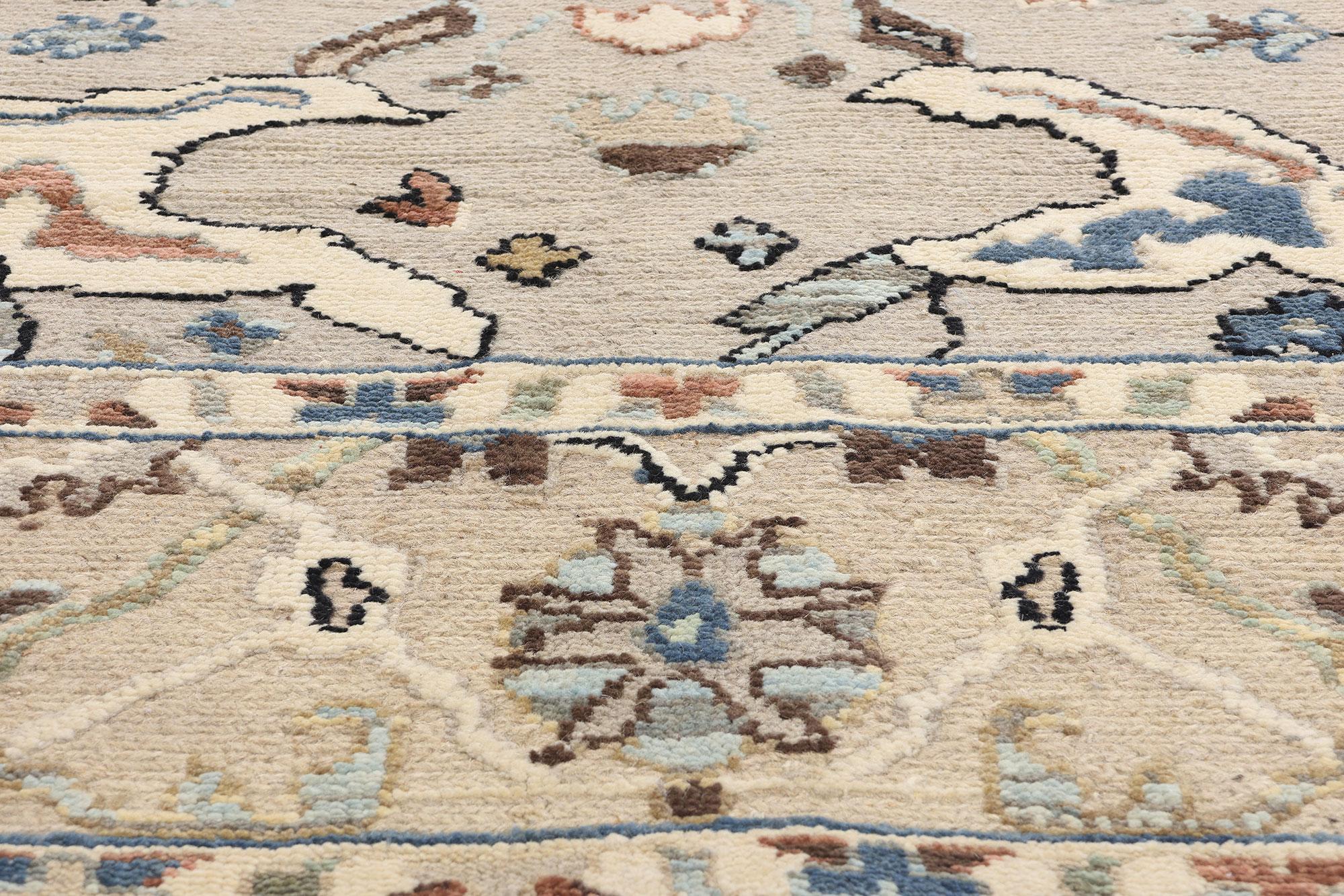 New Biophilic Contemporary Earth-Tone Oushak Soumak Textured Carpet (21. Jahrhundert und zeitgenössisch) im Angebot