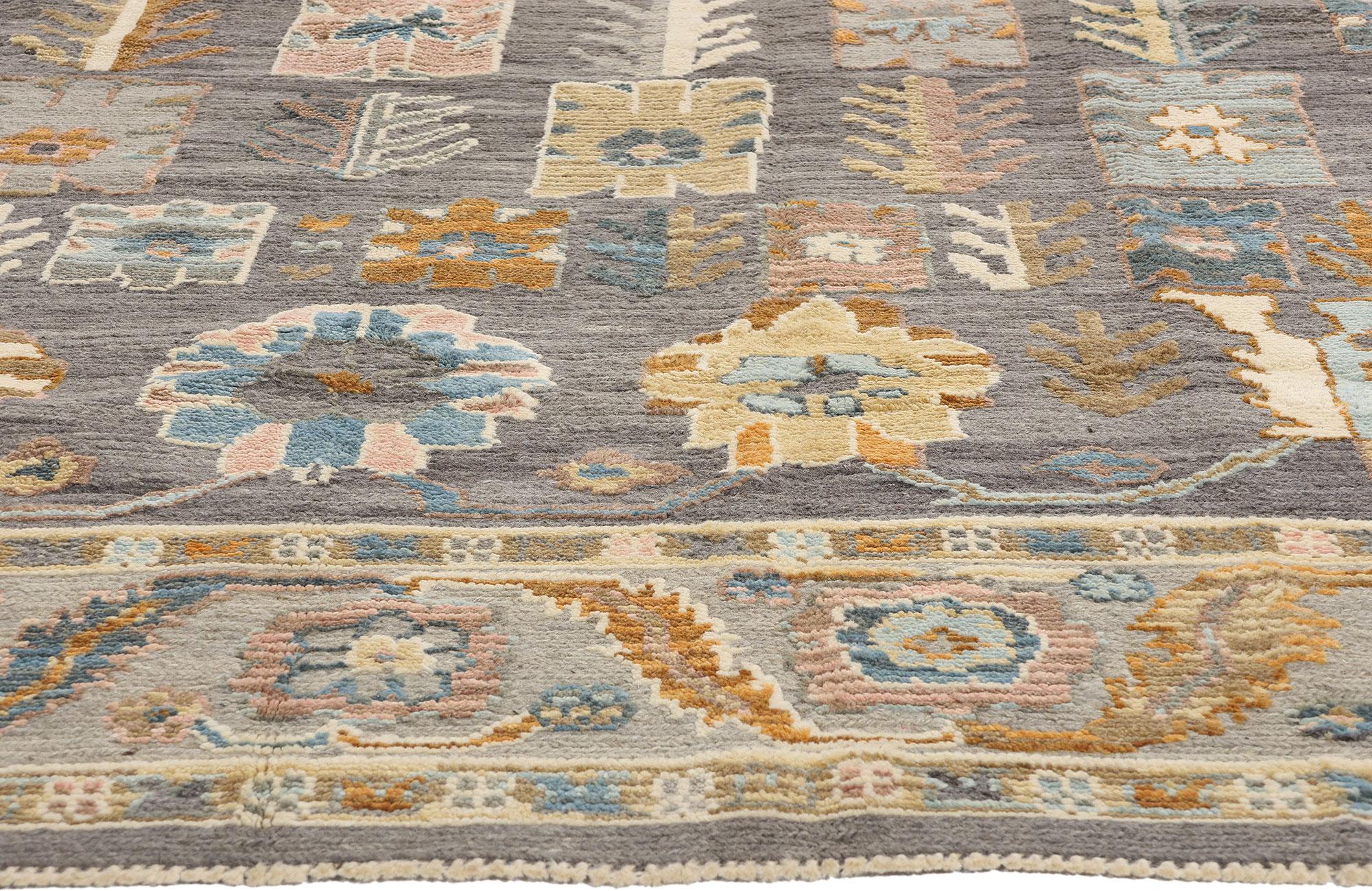 Nuovo Tappeto Biofilico Contemporaneo Grigio Oushak Soumak Testurizzato In condizioni Nuovo in vendita a Dallas, TX