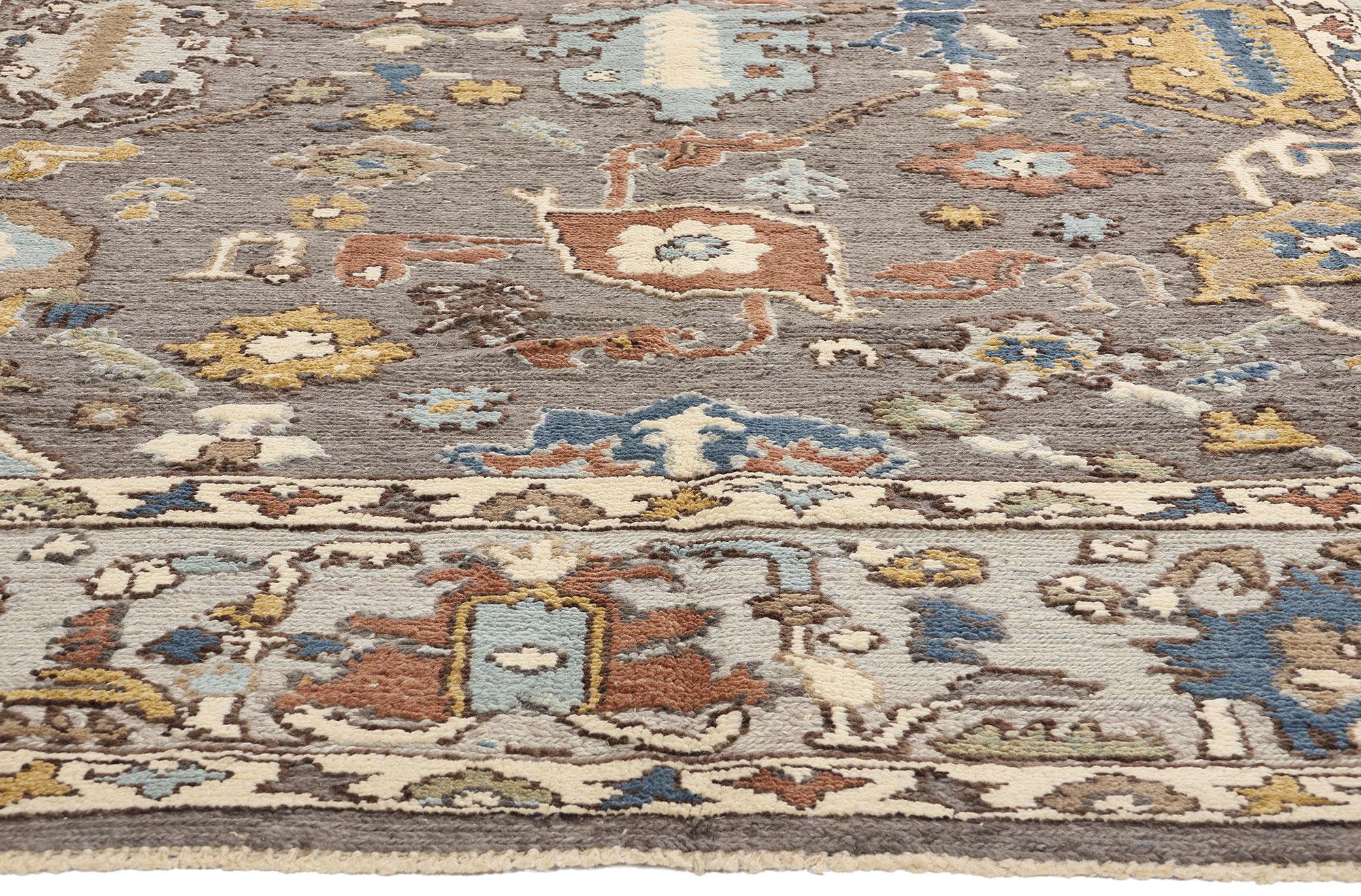 Nuovo Tappeto Biofilico Contemporaneo Grigio Oushak Soumak Testurizzato In condizioni Nuovo in vendita a Dallas, TX