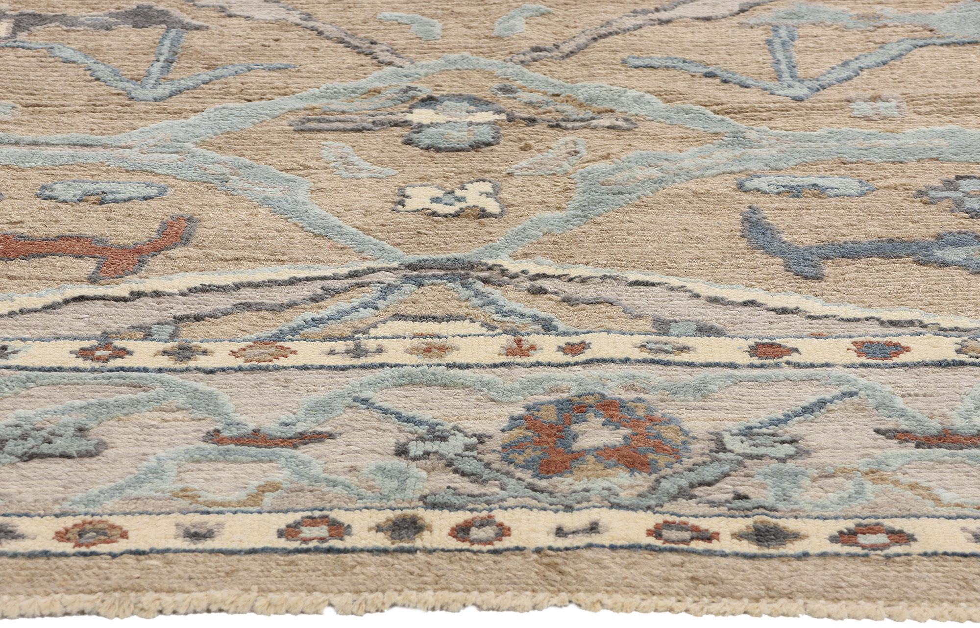 New Biophilic Contemporary Soft Earth-Tone Oushak Soumak Textured Carpet im Zustand „Neu“ im Angebot in Dallas, TX