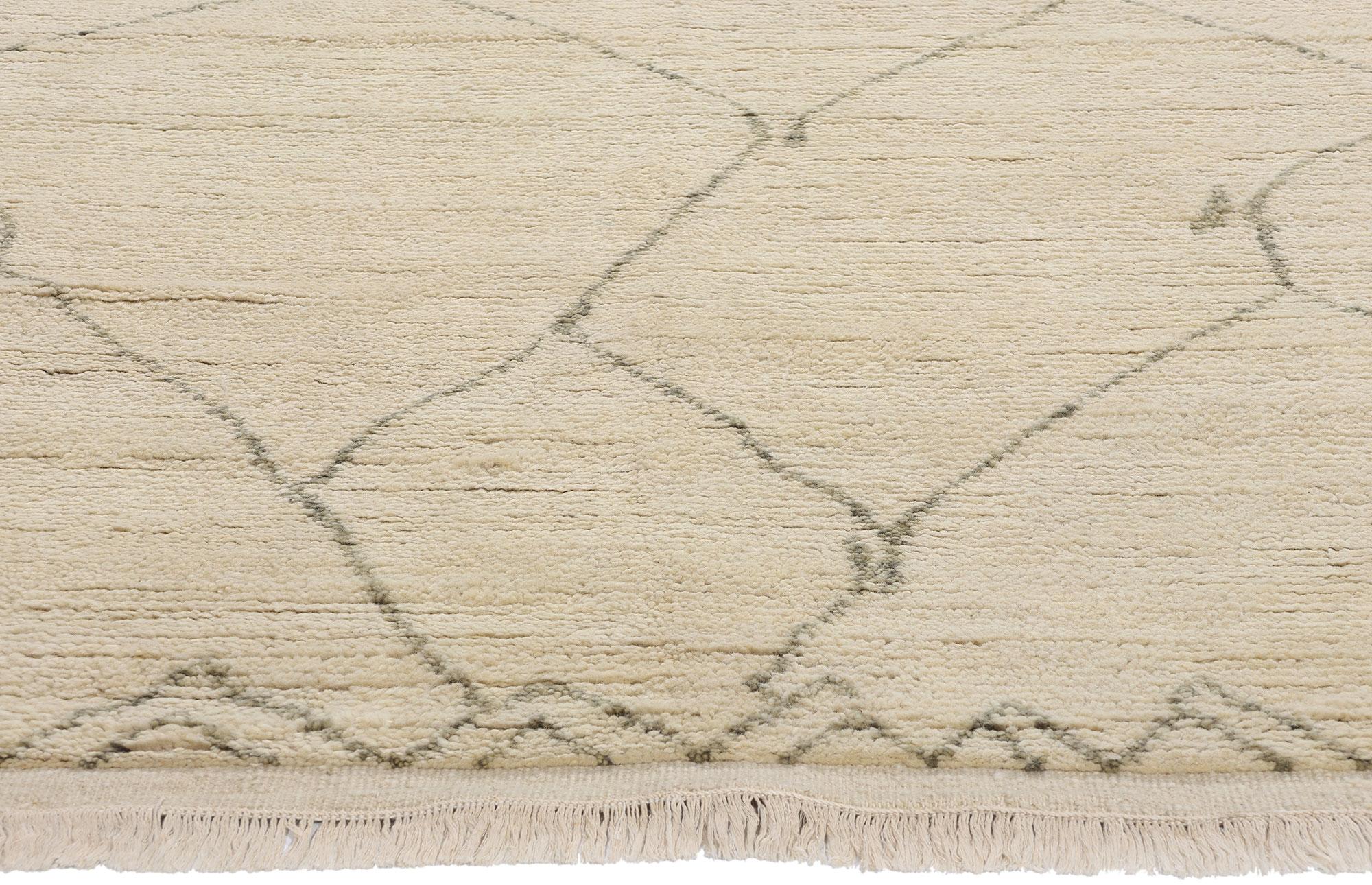 Indian New Biophilic Echoes Organic Modern Moroccan Rug, 09'05 x 11'09 For Sale