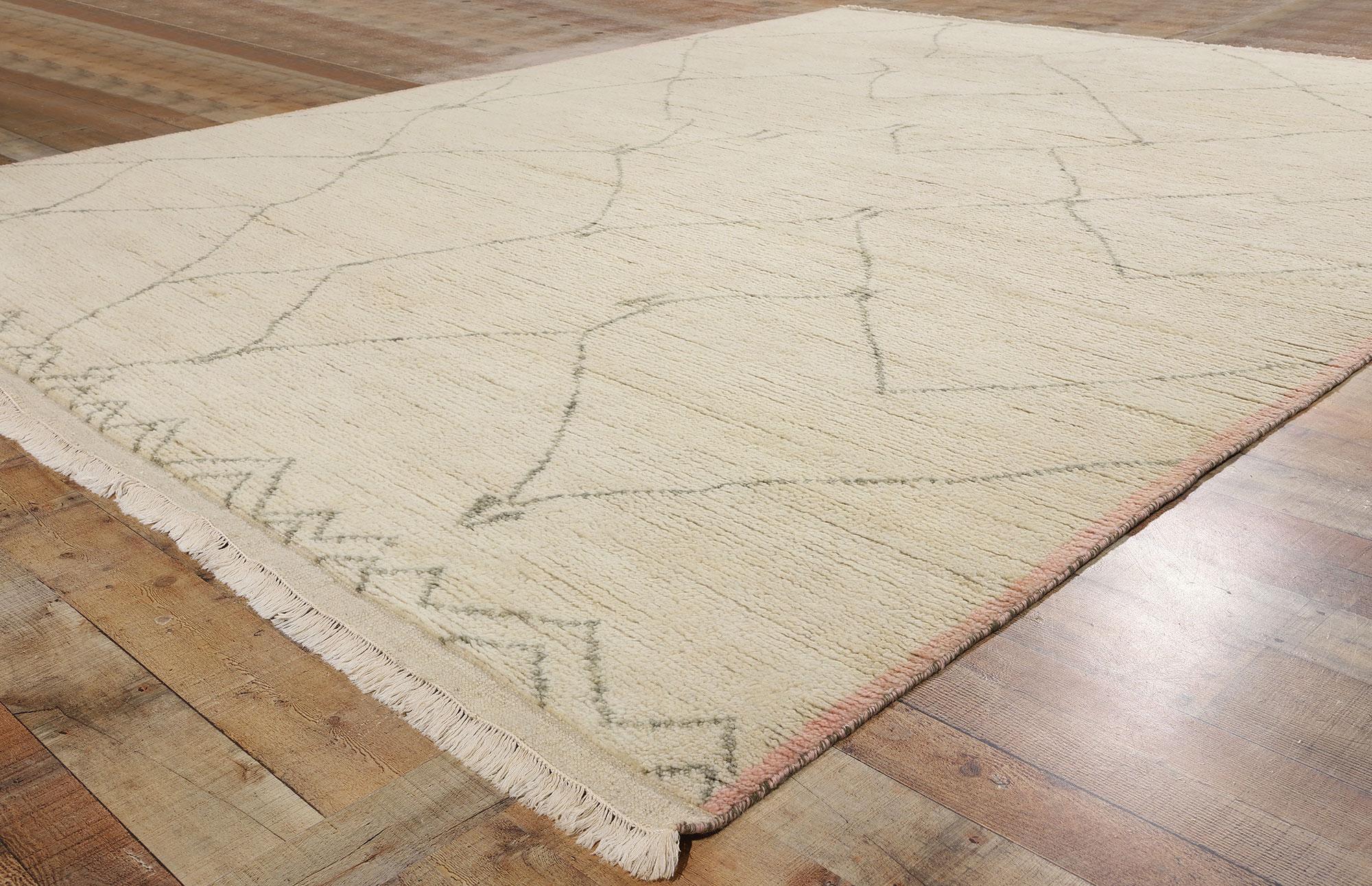 Contemporary New Biophilic Echoes Organic Modern Moroccan Rug, 09'05 x 11'09 For Sale