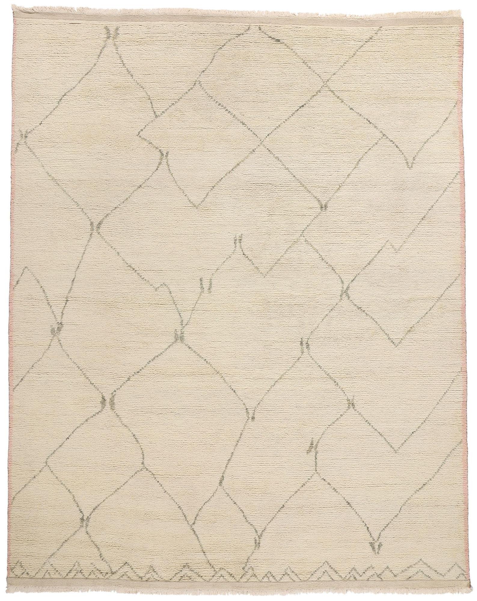 Nouveau tapis marocain organique aux échoes biophiliques, 09'05 x 11'09