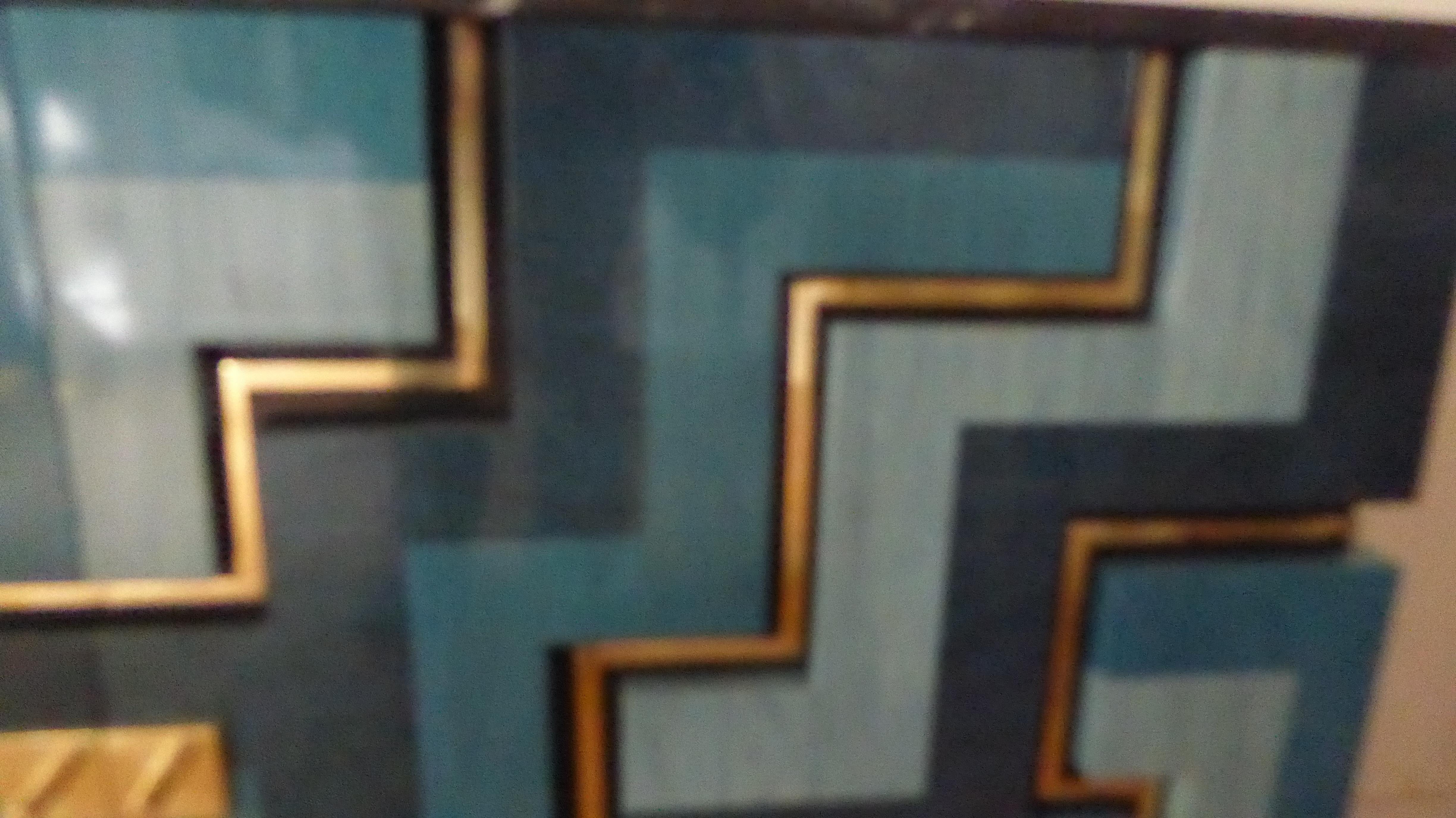 Neu  Schwarz und  Blaue Tischlampe   Intarsien aus Holz von Aymeric Lefort im Angebot 4