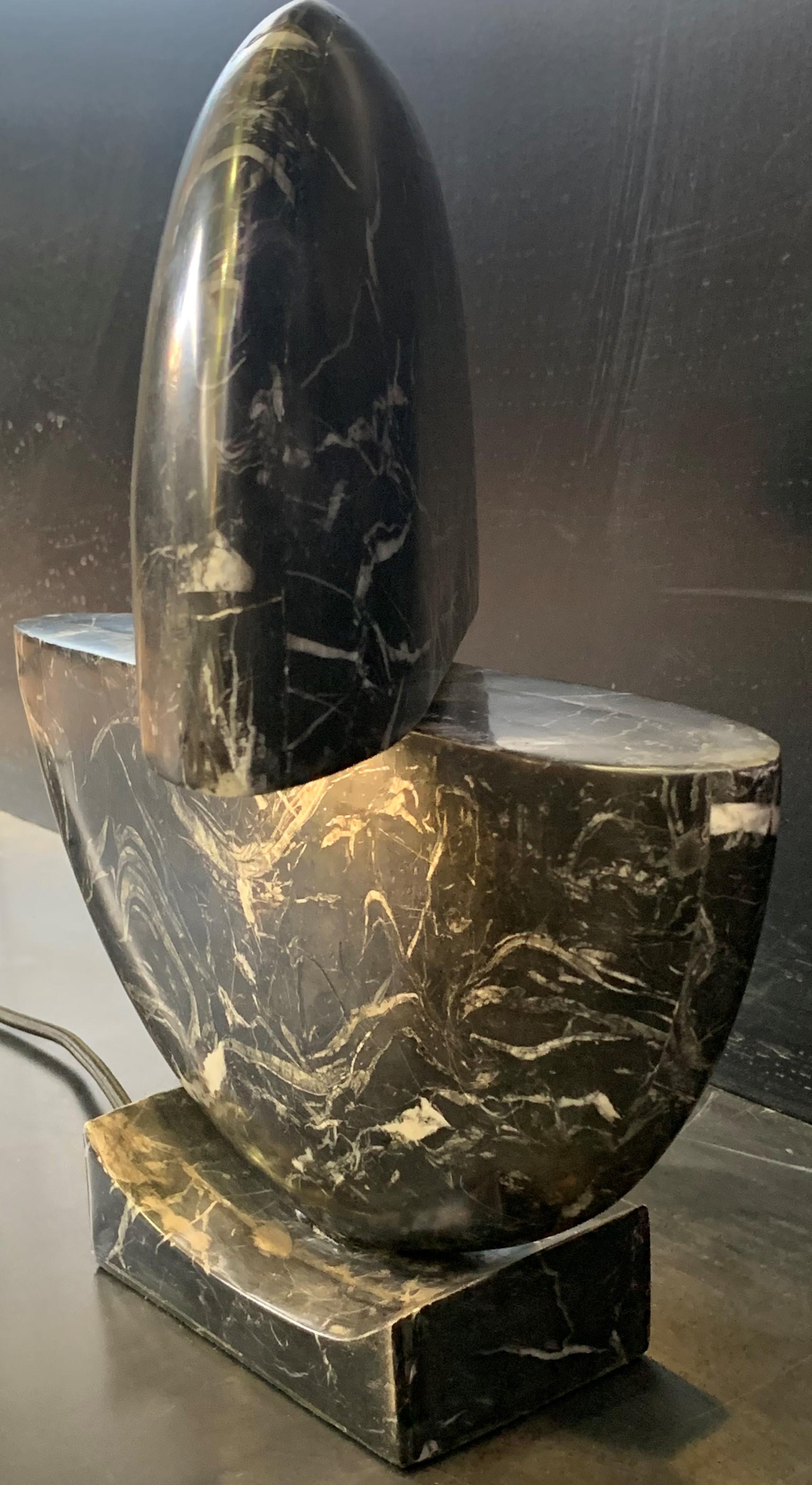 New Black Marble Table Lamp with Base 3