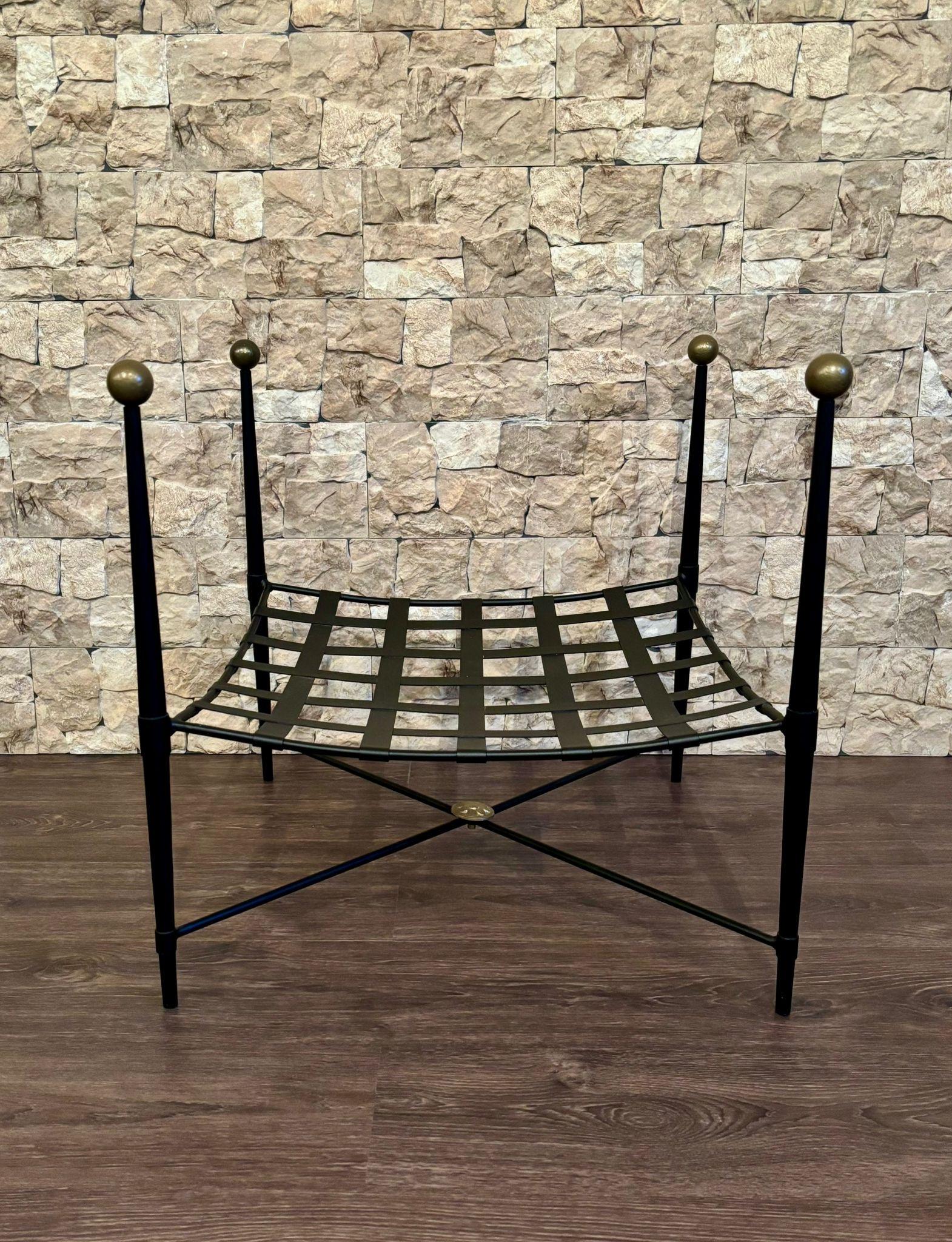 Nouveau banc curule en fer forgé noir ,Savonarola, Trône.
