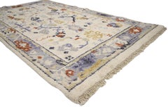 New Contemporary Transitional Oushak Accent Rug with Federal Style