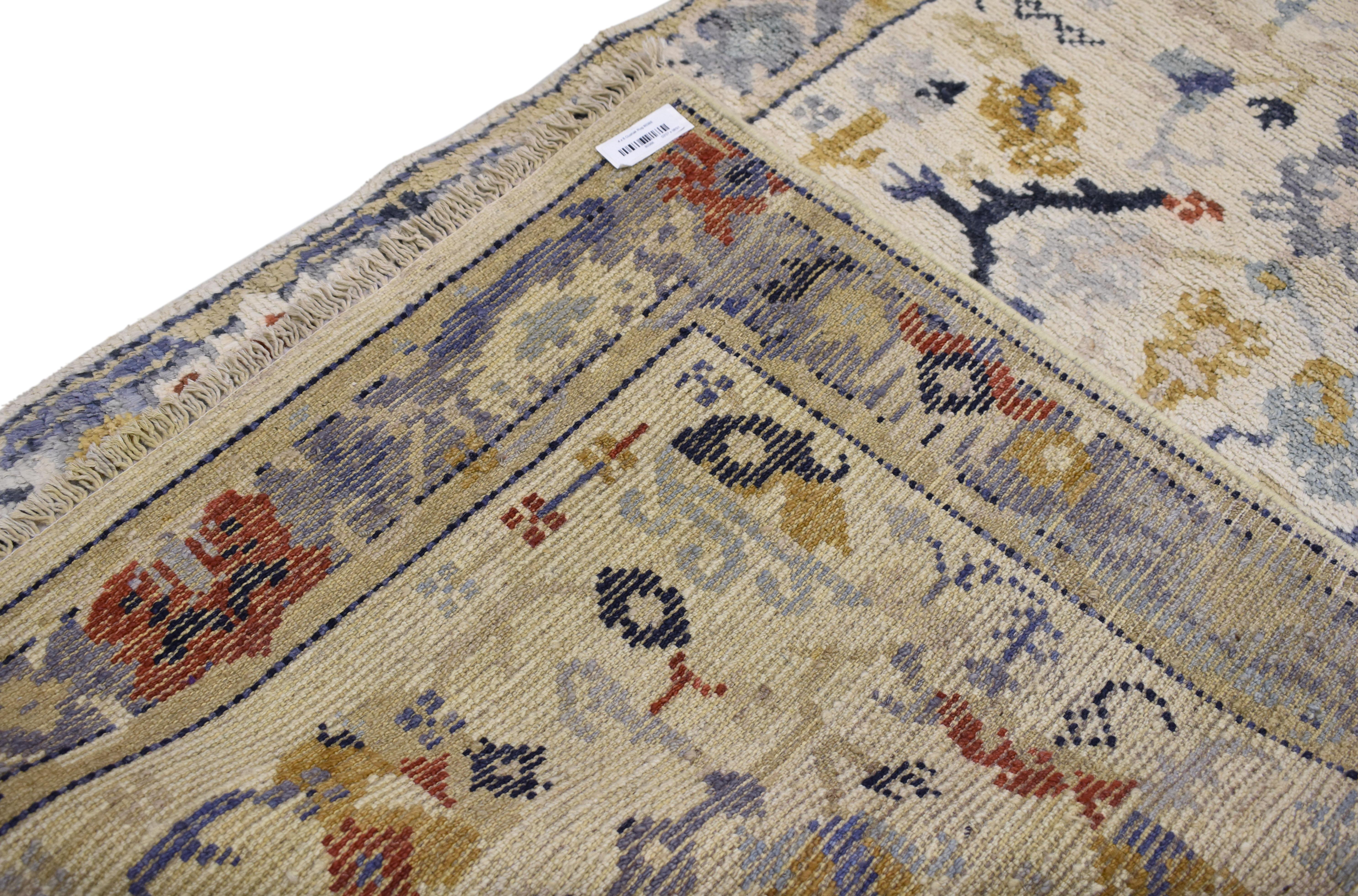 New Contemporary Transitional Oushak Accent Rug with Federal Style In New Condition For Sale In Dallas, TX