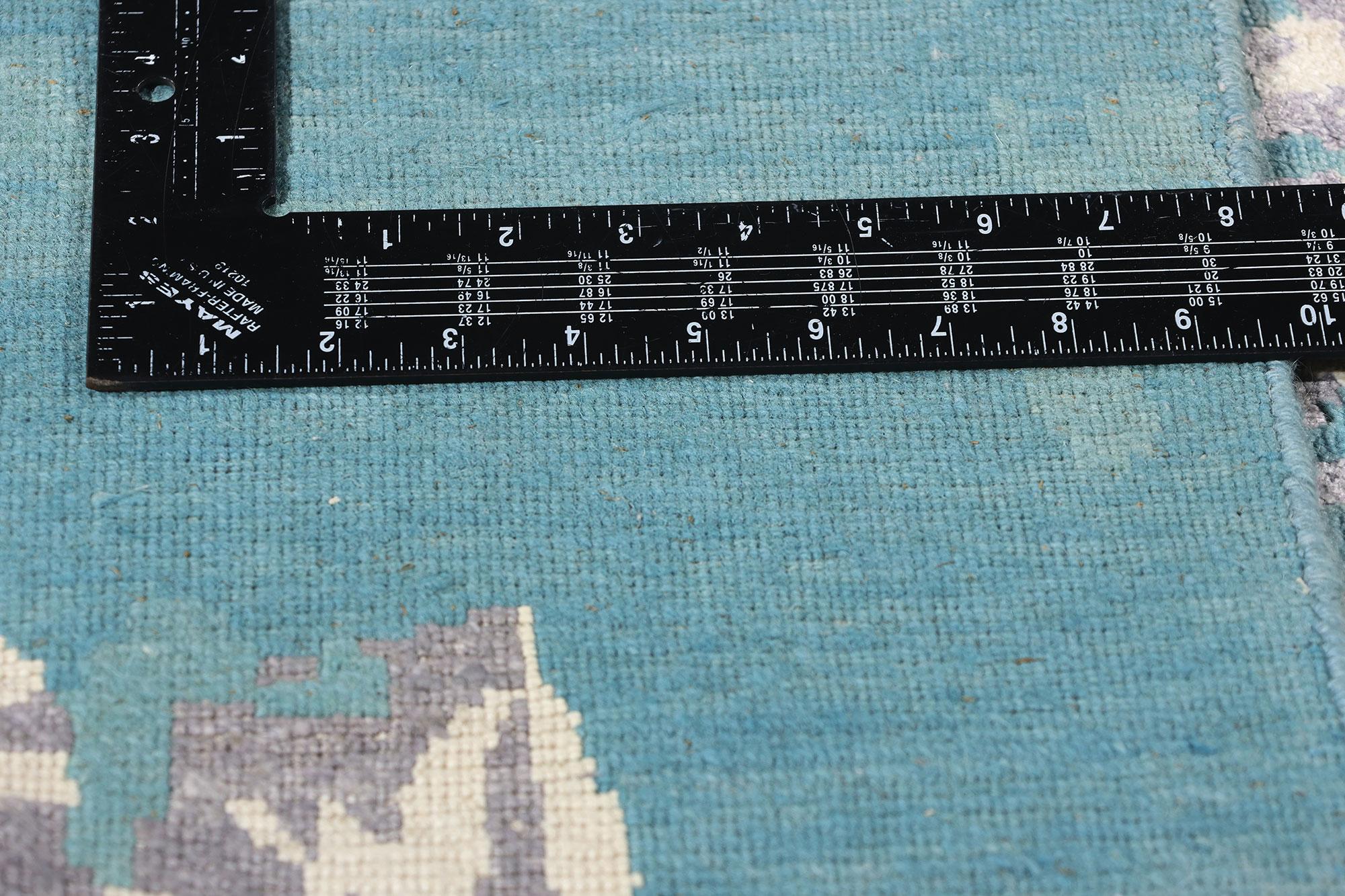 New Blue Contemporary Abstract Wool & Silk Rug In condizioni Nuovo in vendita a Dallas, TX