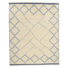 New Blue Diamond Contemporary Moroccan Area Rug