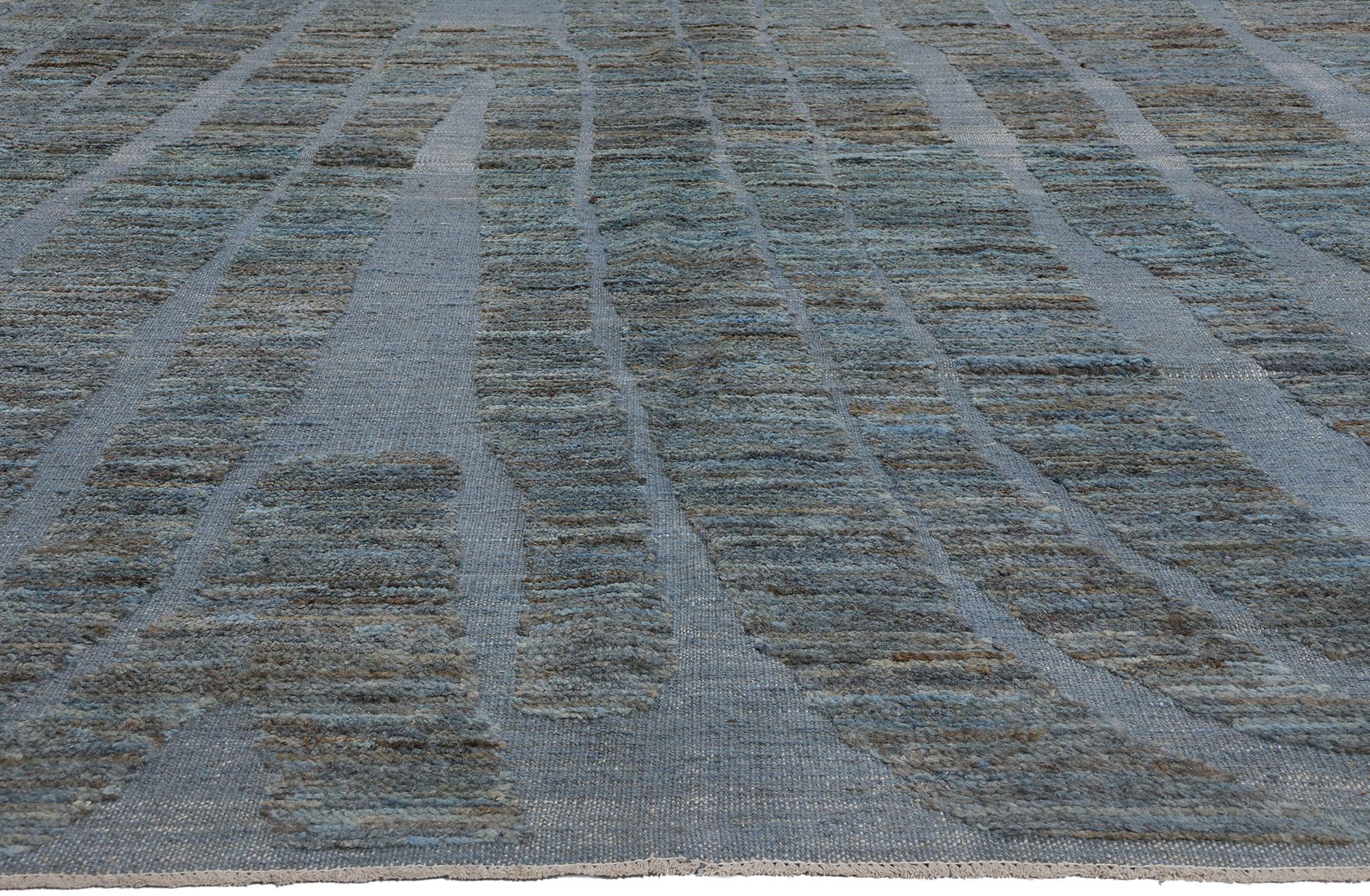 New Blue Moroccan High and Low Biophilic Rug In New Condition For Sale In Dallas, TX