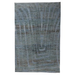 New Blue Moroccan High and Low Biophilic Rug