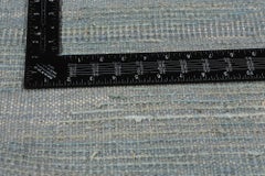 New Blue Moroccan High and Low Wool Pile Biophilic Rug