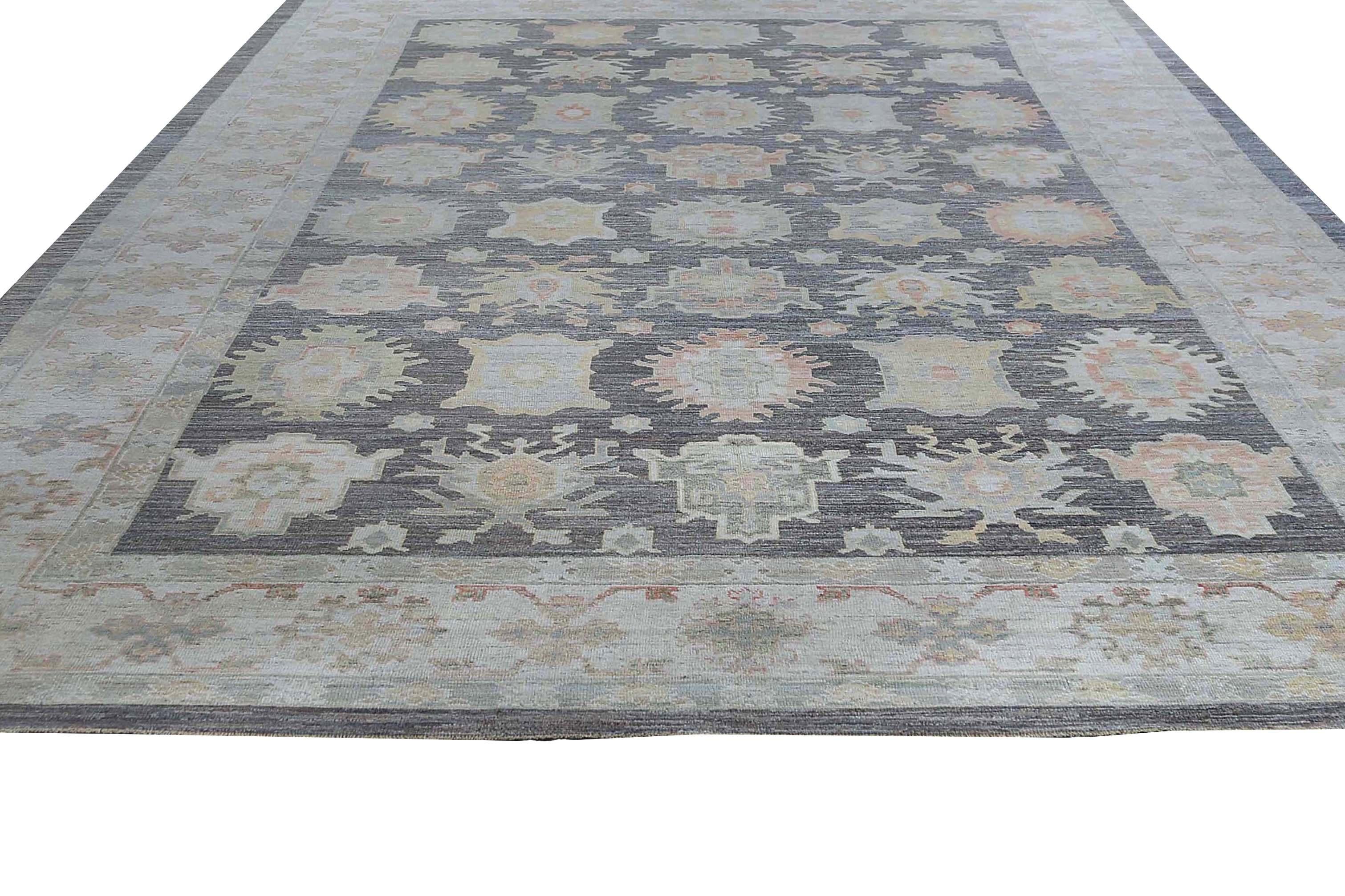 New Blue Oushak Rug from Turkey For Sale 5