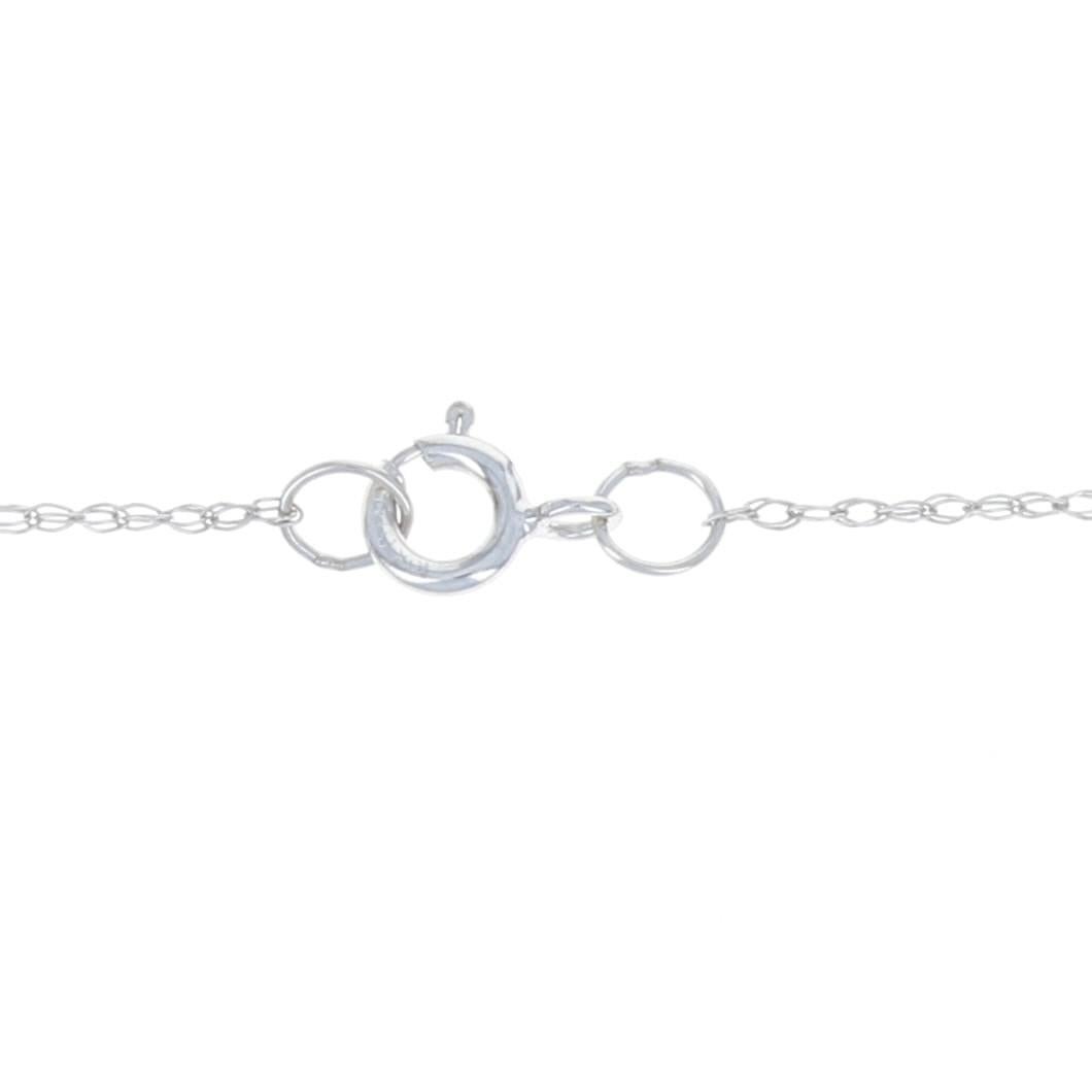 Halskette mit blauem Topas und Diamant-Anhänger, 10k Weißgold Fein 3,65ctw Damen