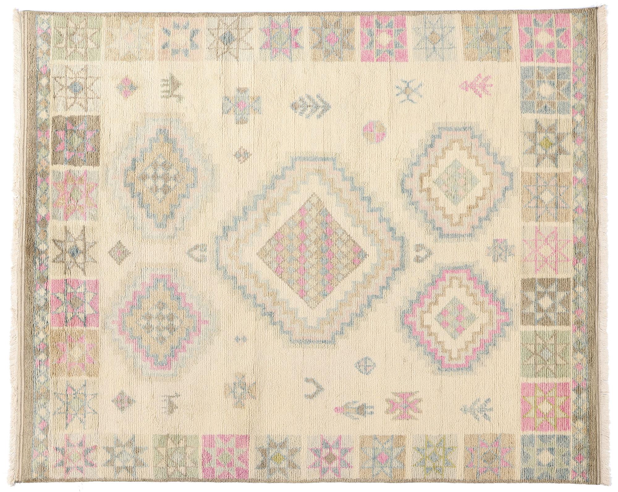 New Blushing Desert Oasis Modern Moroccan Rug, 08'01 x 10'00 For Sale 2