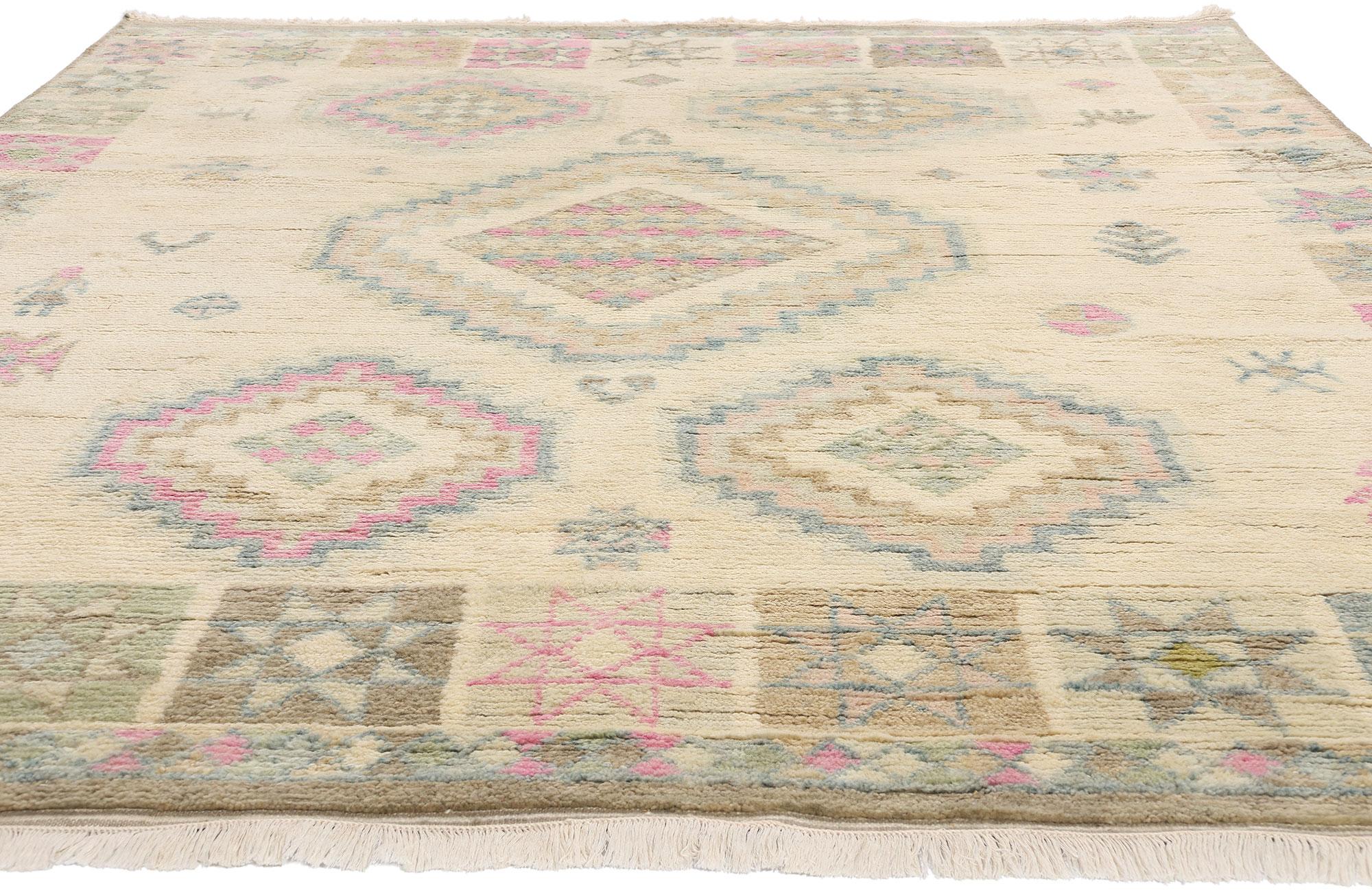 Bohemian New Blushing Desert Oasis Modern Moroccan Rug, 08'01 x 10'00 For Sale