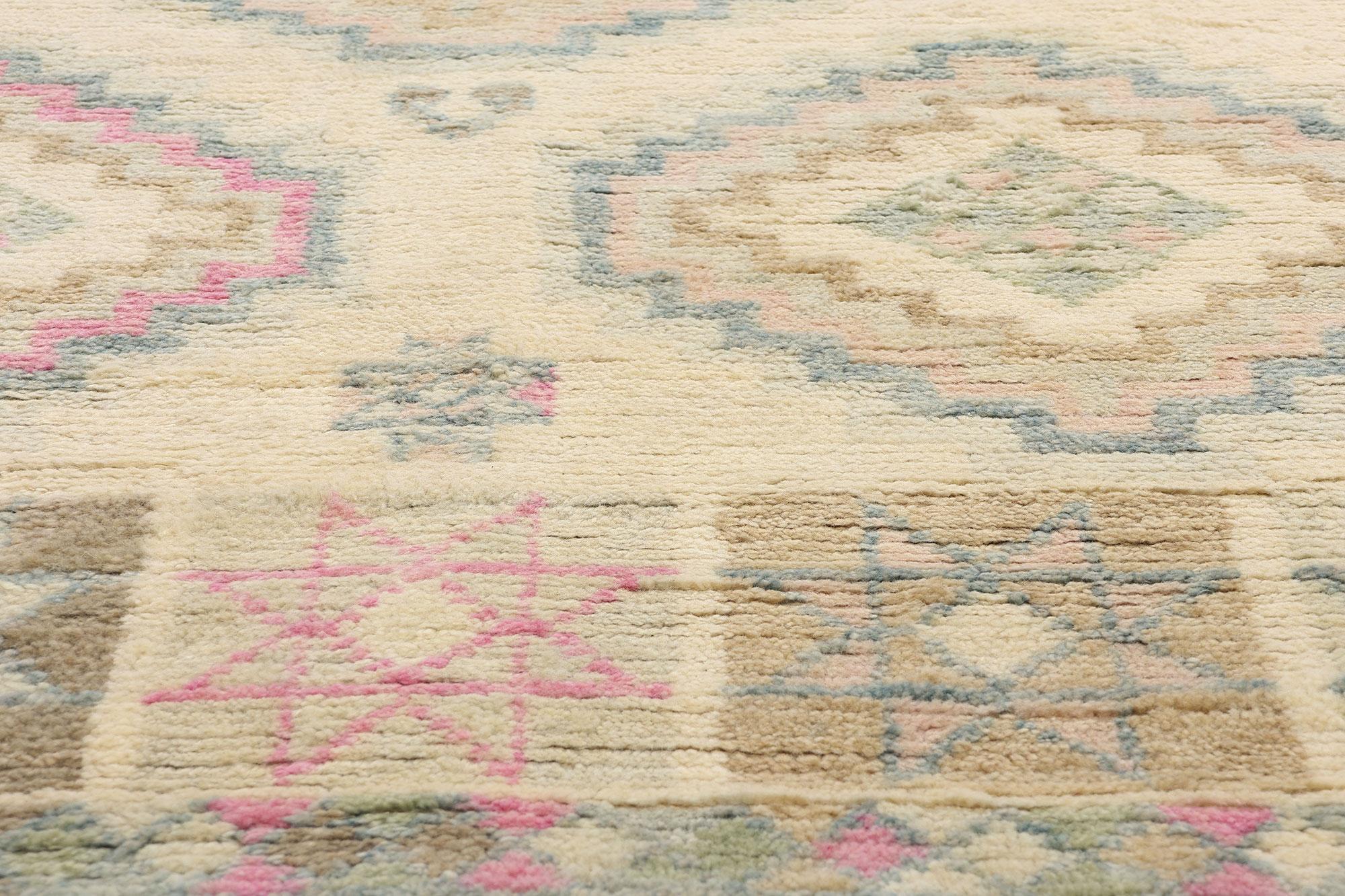 Hand-Knotted New Blushing Desert Oasis Modern Moroccan Rug, 08'01 x 10'00 For Sale