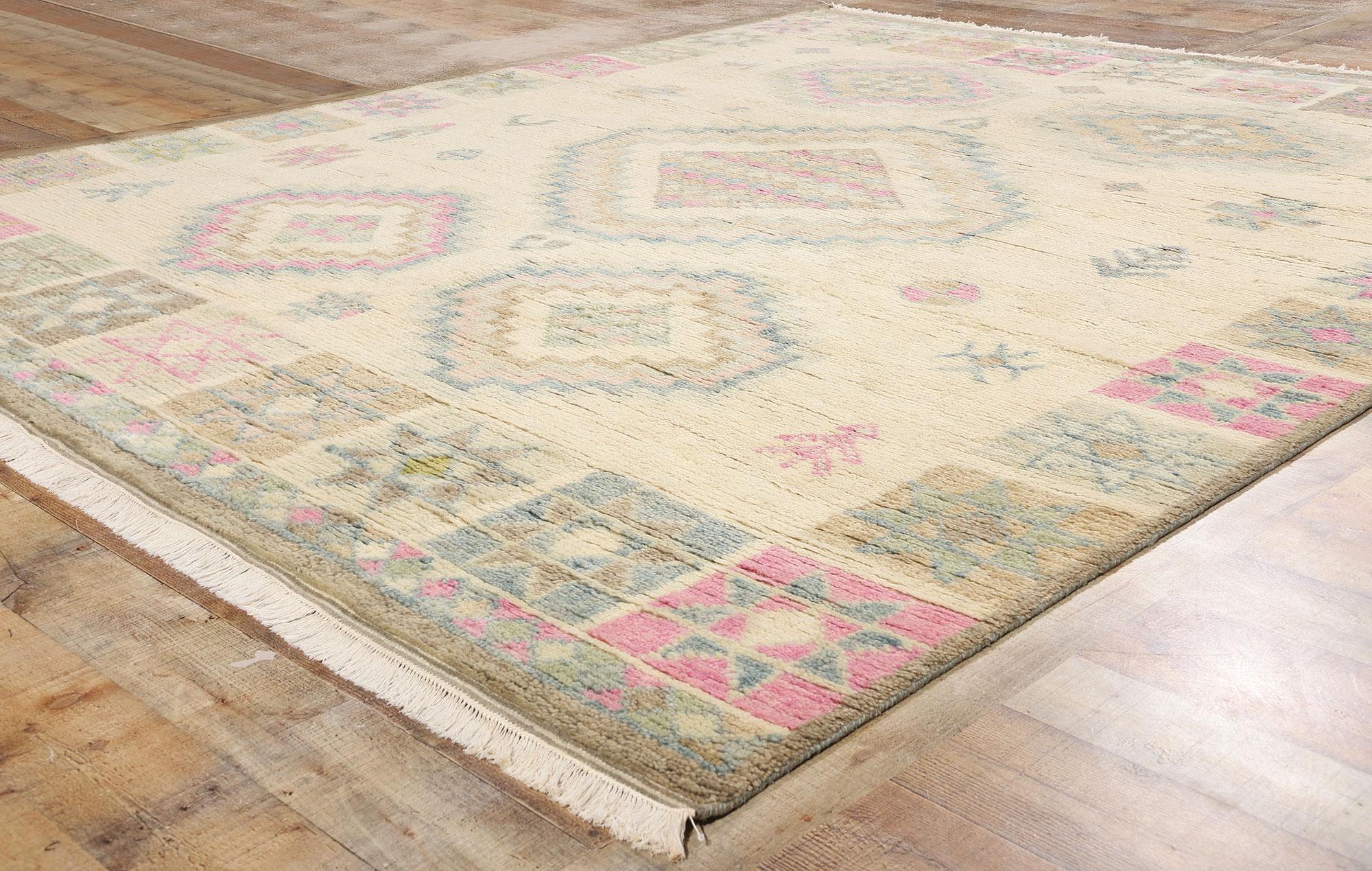 Contemporary New Blushing Desert Oasis Modern Moroccan Rug, 08'01 x 10'00 For Sale