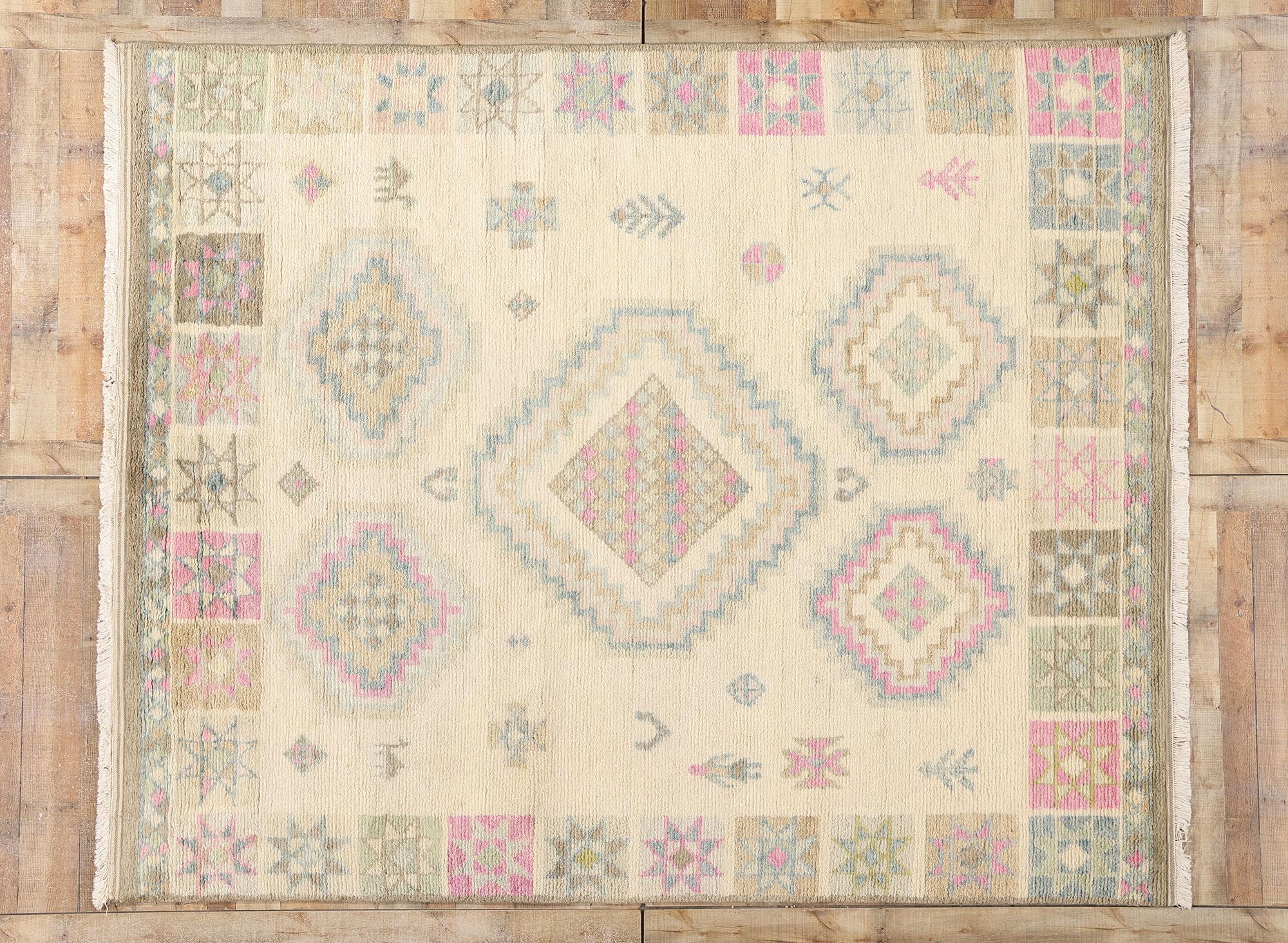 New Blushing Desert Oasis Modern Moroccan Rug, 08'01 x 10'00 For Sale 1