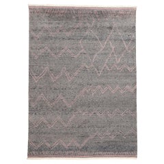 New Blushing Midnight Modern Gray Moroccan Rug with Transitional Style