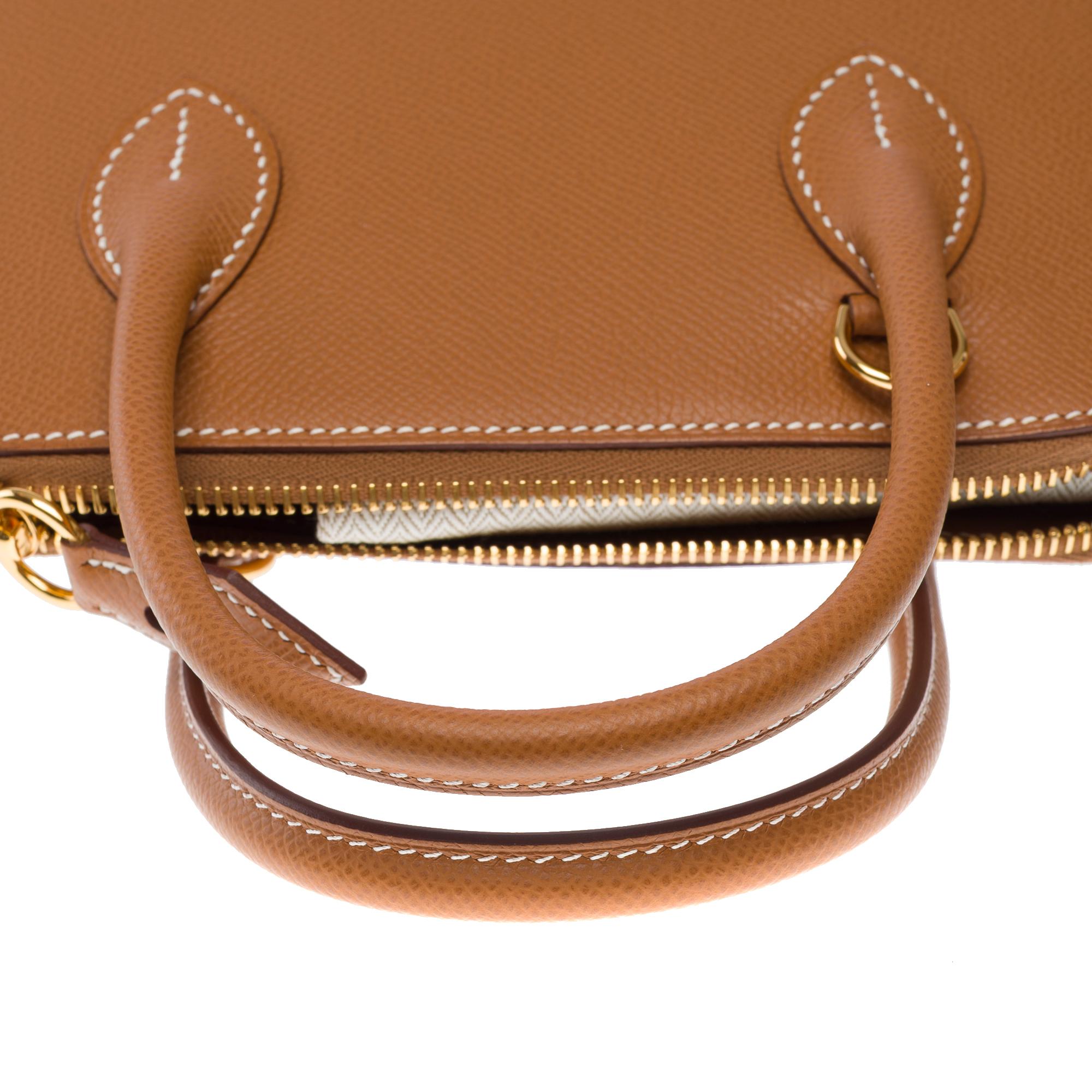 New Bolide 25cm 1923 handbag strap in Epsom Gold leather, GHW For Sale 6