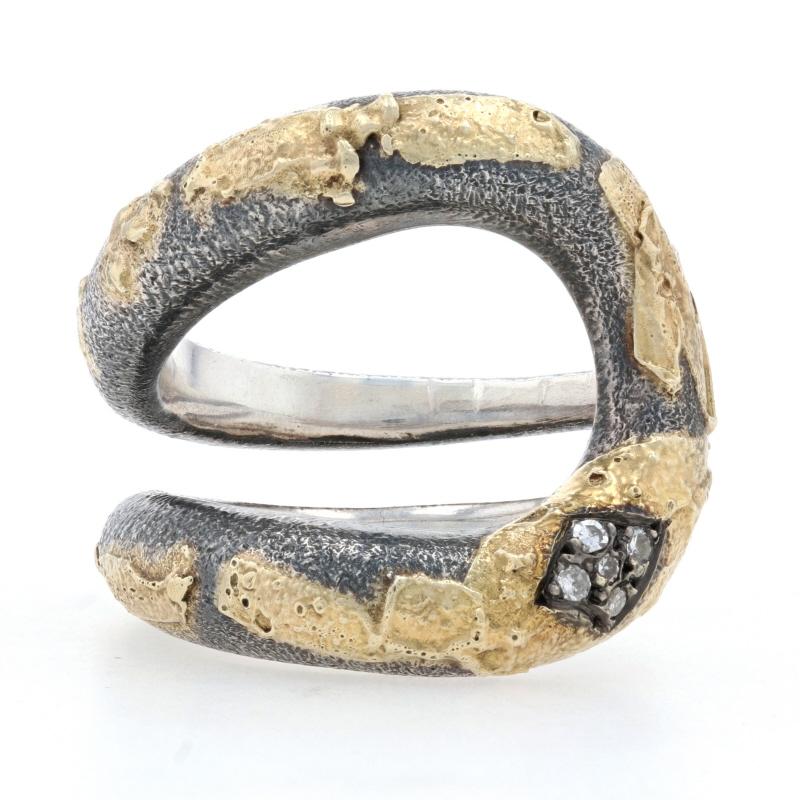 New Bora Diamond-Accented Ring, Sterling Silver & 18k Gold 3