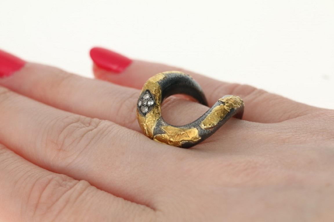 New Bora Diamond-Accented Ring, Sterling Silver & 18k Gold 2